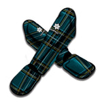 Teal Stewart Tartan Pattern Print Muay Thai Shin Guard