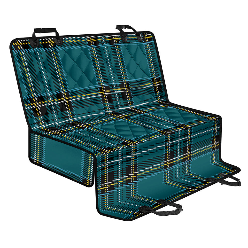 Teal Stewart Tartan Pattern Print Pet Car Back Seat Cover