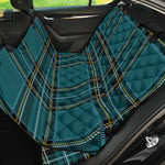 Teal Stewart Tartan Pattern Print Pet Car Back Seat Cover