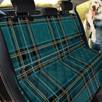 Teal Stewart Tartan Pattern Print Pet Car Back Seat Cover