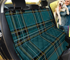 Teal Stewart Tartan Pattern Print Pet Car Back Seat Cover