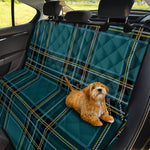 Teal Stewart Tartan Pattern Print Pet Car Back Seat Cover