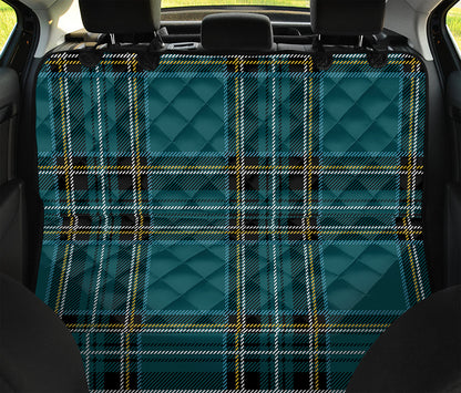 Teal Stewart Tartan Pattern Print Pet Car Back Seat Cover
