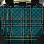 Teal Stewart Tartan Pattern Print Pet Car Back Seat Cover