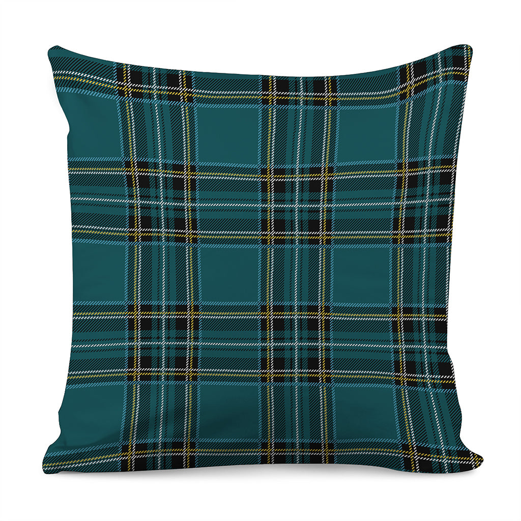 Teal Stewart Tartan Pattern Print Pillow Cover