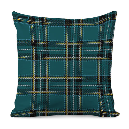 Teal Stewart Tartan Pattern Print Pillow Cover