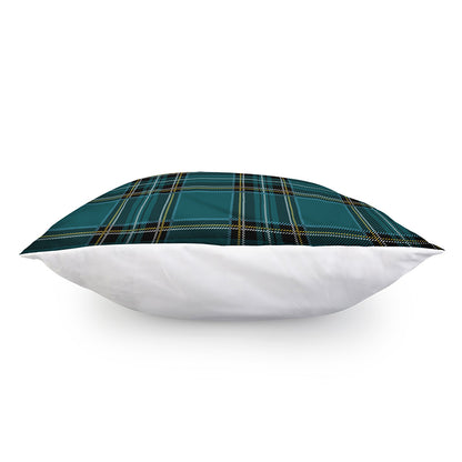 Teal Stewart Tartan Pattern Print Pillow Cover