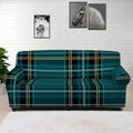 Teal Stewart Tartan Pattern Print Sofa Cover