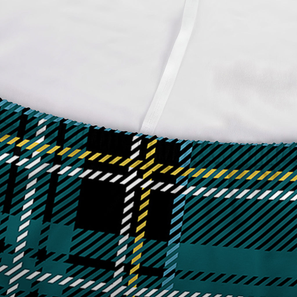 Teal Stewart Tartan Pattern Print Sofa Cover