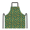 Teal Striped Banana Pattern Print Apron