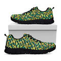 Teal Striped Banana Pattern Print Black Running Shoes