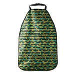Teal Striped Banana Pattern Print Car Seat Organizers