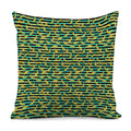 Teal Striped Banana Pattern Print Pillow Cover