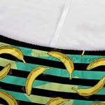 Teal Striped Banana Pattern Print Sofa Cover