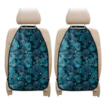 Teal Sugar Skull Flower Pattern Print Car Seat Organizers