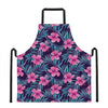 Teal Tropical Hibiscus Pattern Print Apron