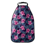 Teal Tropical Hibiscus Pattern Print Car Seat Organizers