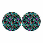 Teal Tropical Leaf Hawaii Pattern Print Car Coasters