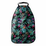 Teal Tropical Leaf Hawaii Pattern Print Car Seat Organizers