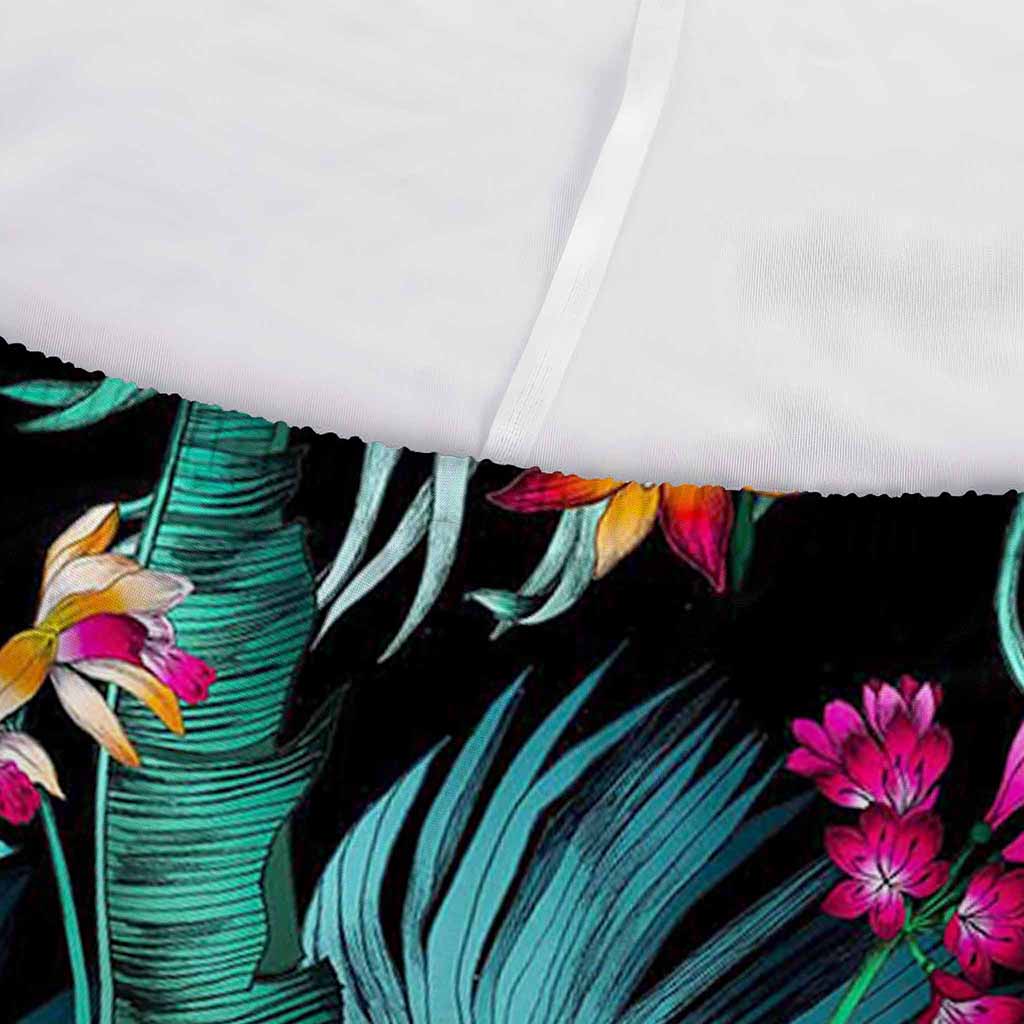Teal Tropical Leaf Hawaii Pattern Print Sofa Cover