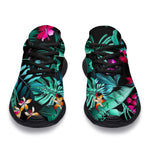 Teal Tropical Leaf Hawaii Pattern Print Sport Shoes GearFrost