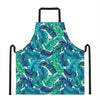 Teal Tropical Leaf Pattern Print Apron