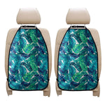 Teal Tropical Leaf Pattern Print Car Seat Organizers