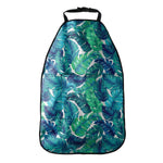 Teal Tropical Leaf Pattern Print Car Seat Organizers