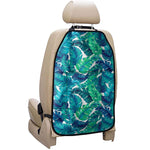 Teal Tropical Leaf Pattern Print Car Seat Organizers