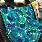 Teal Tropical Leaf Pattern Print Pet Car Back Seat Cover
