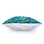 Teal Tropical Leaf Pattern Print Pillow Cover