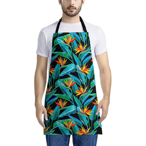 Teal Tropical Pattern Print Apron