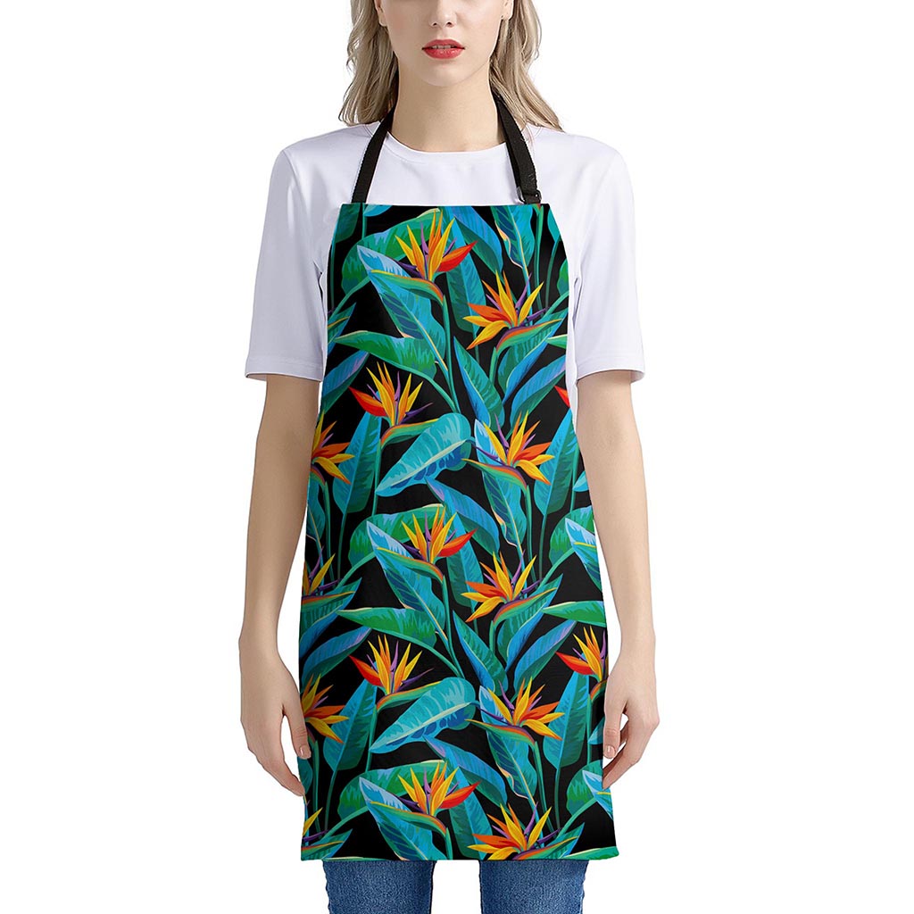 Teal Tropical Pattern Print Apron