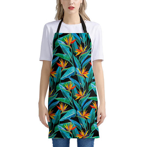 Teal Tropical Pattern Print Apron