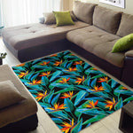 Teal Tropical Pattern Print Area Rug GearFrost