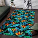 Teal Tropical Pattern Print Area Rug GearFrost