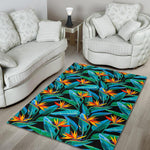 Teal Tropical Pattern Print Area Rug GearFrost