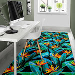 Teal Tropical Pattern Print Area Rug GearFrost