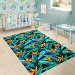 Teal Tropical Pattern Print Area Rug GearFrost