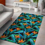 Teal Tropical Pattern Print Area Rug GearFrost