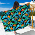 Teal Tropical Pattern Print Beach Sarong Wrap