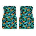 Teal Tropical Pattern Print Front Car Floor Mats