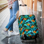 Teal Tropical Pattern Print Luggage Cover GearFrost