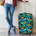 Teal Tropical Pattern Print Luggage Cover