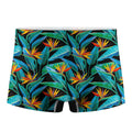 Teal Tropical Pattern Print Men's Boxer Briefs