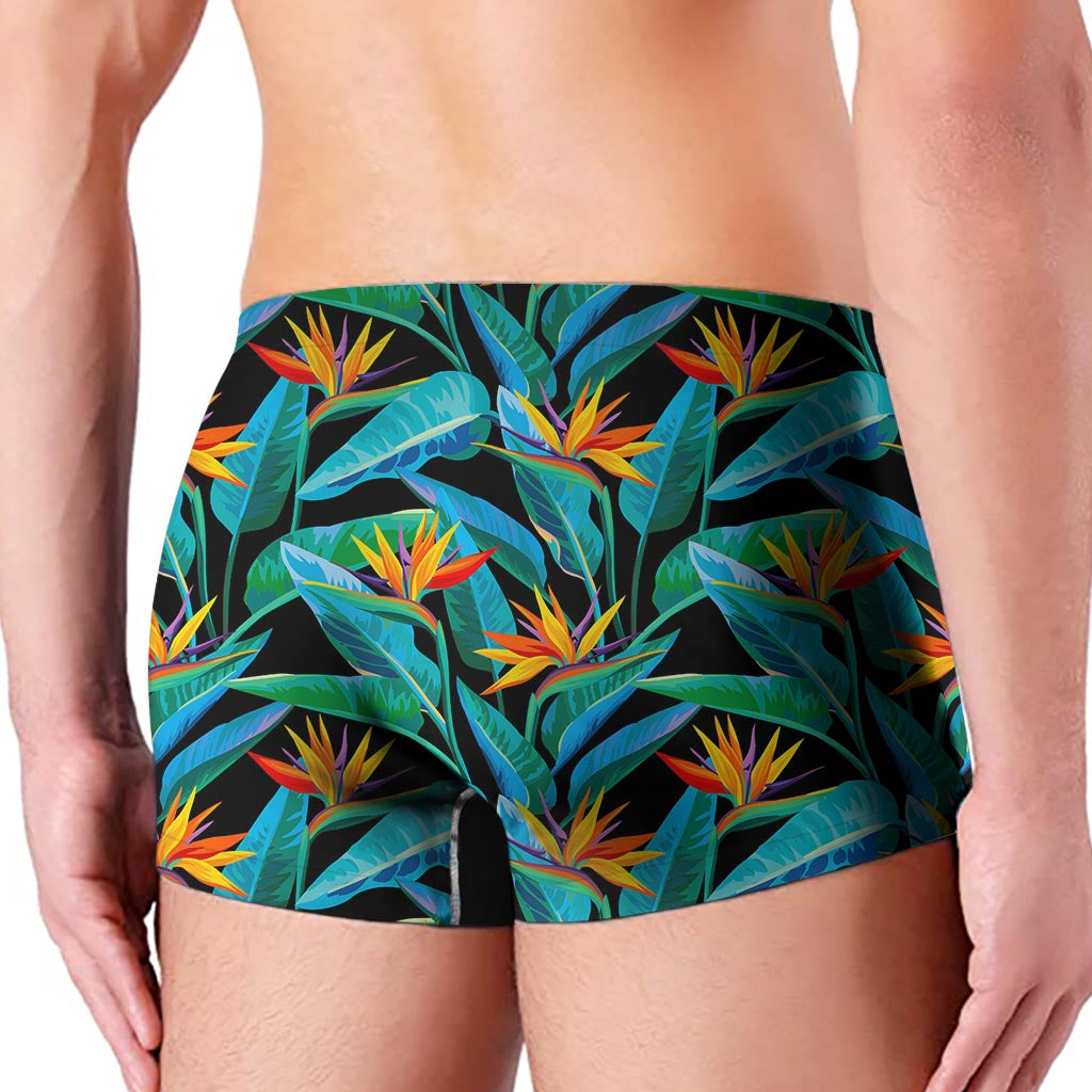 Teal Tropical Pattern Print Men's Boxer Briefs
