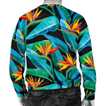 Teal Tropical Pattern Print Men's Crewneck Sweatshirt GearFrost