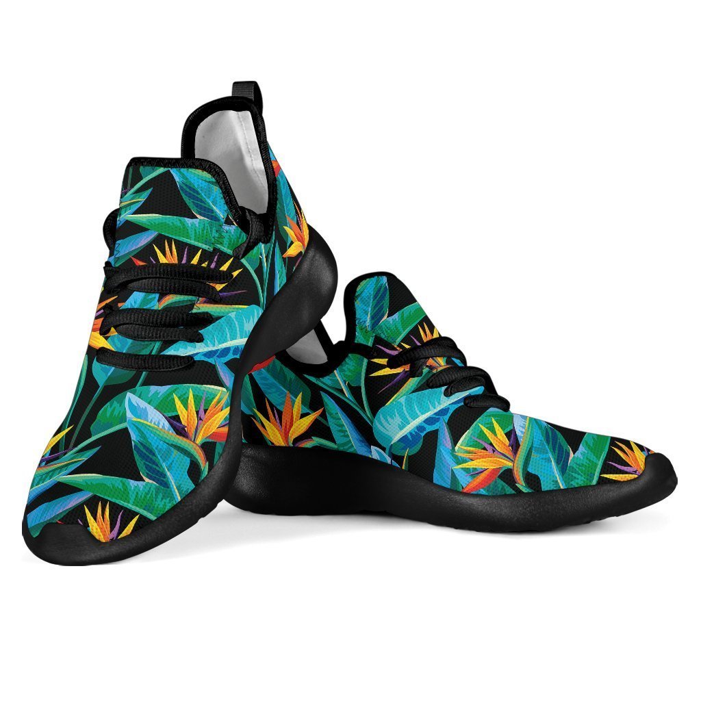 Teal Tropical Pattern Print Mesh Knit Shoes GearFrost