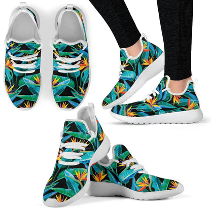 Teal Tropical Pattern Print Mesh Knit Shoes GearFrost