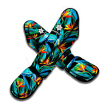 Teal Tropical Pattern Print Muay Thai Shin Guard